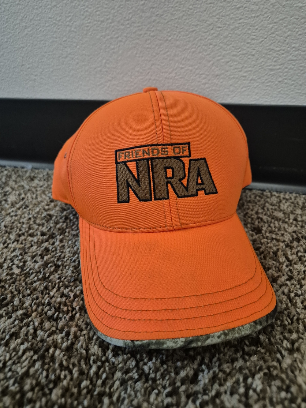 NRA National Rifle Association Freedom Orange Hunting Hat Cap Adjustable Strap